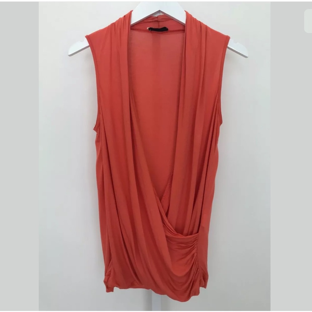 SINEQUANONE CORAL FAUX WRAP TOP T2 SMALL NWOTS!